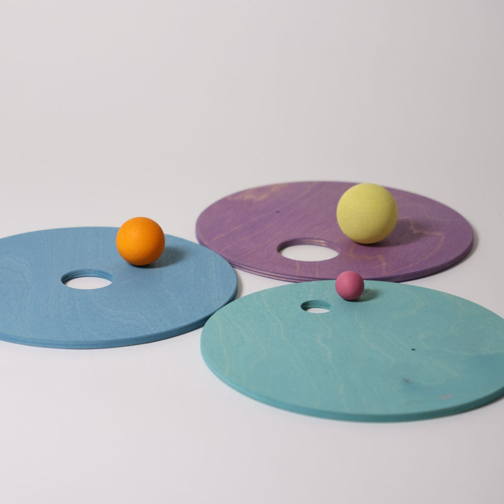 Grimm's Rolling Discs Set for Stapelstein - Cool Pastel