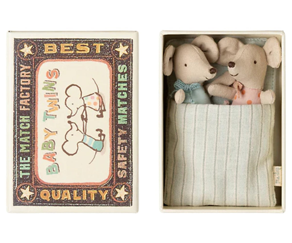 Maileg Twins Baby Mice in Matchbox