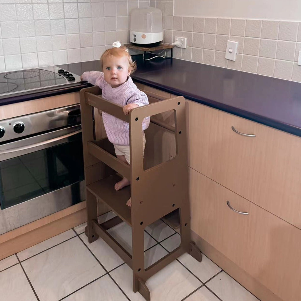 myduckling Adjustable Learning Tower 2 in 1 – Mocha Brown