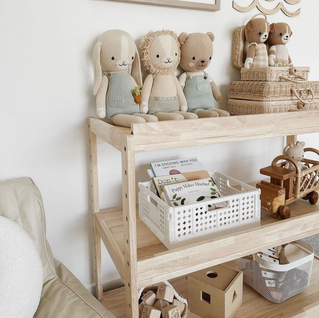myduckling Adjustable Solid Wood 3 Layer Storage Shelf