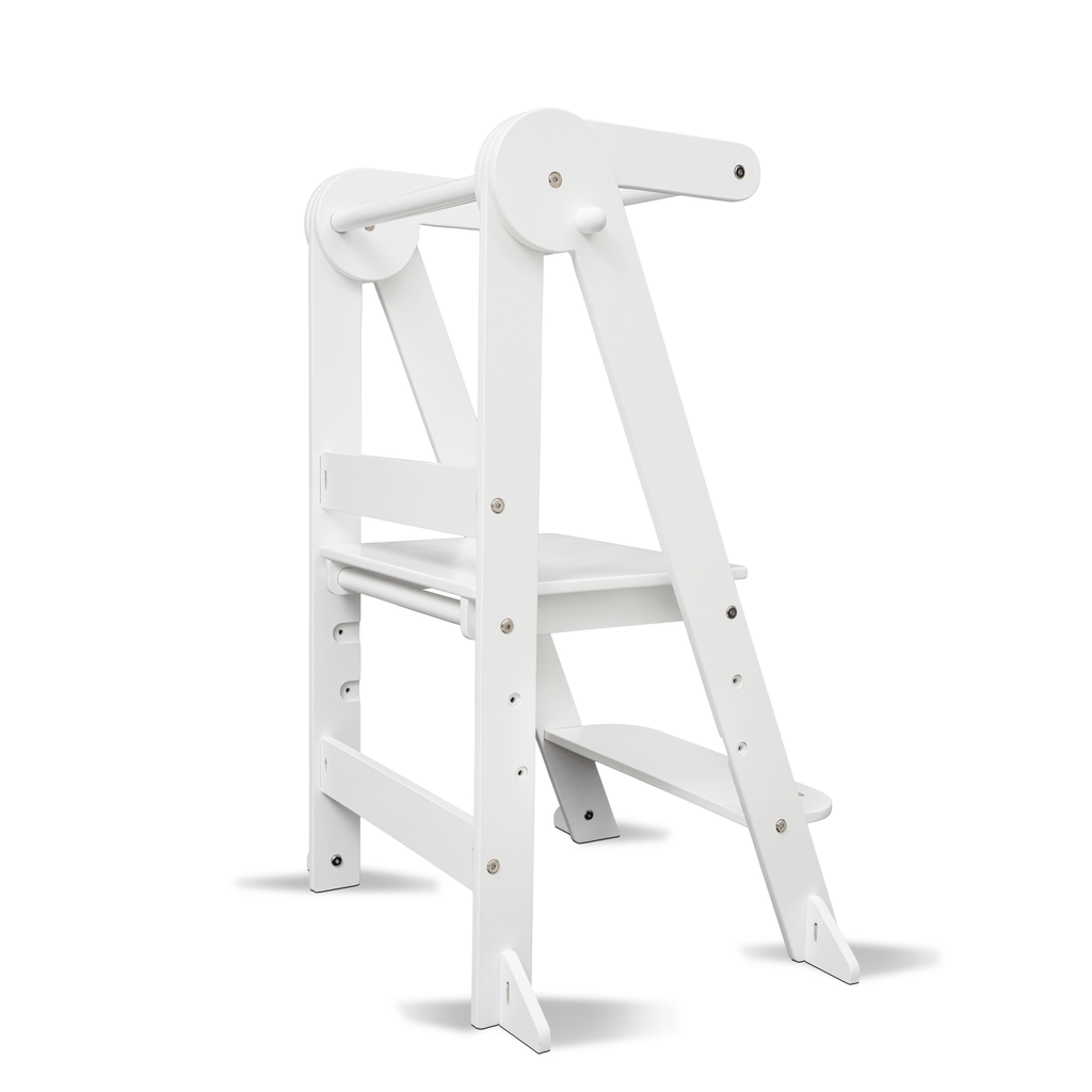 myduckling Deluxe Folding Adjustable Learning Tower - White