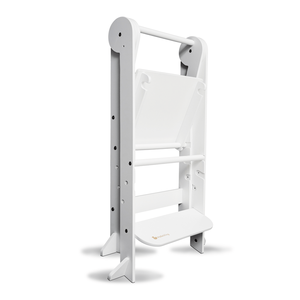 myduckling Deluxe Folding Adjustable Learning Tower - White