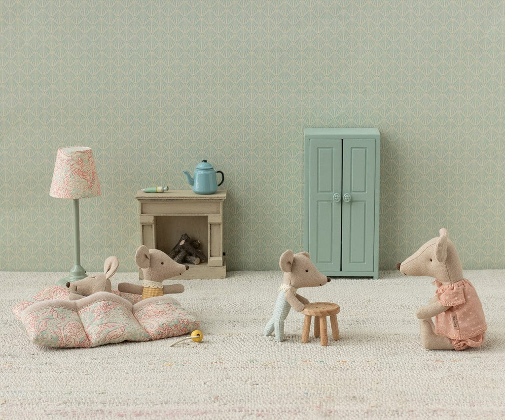 Maileg Triplets Baby Mice in Matchbox Checker