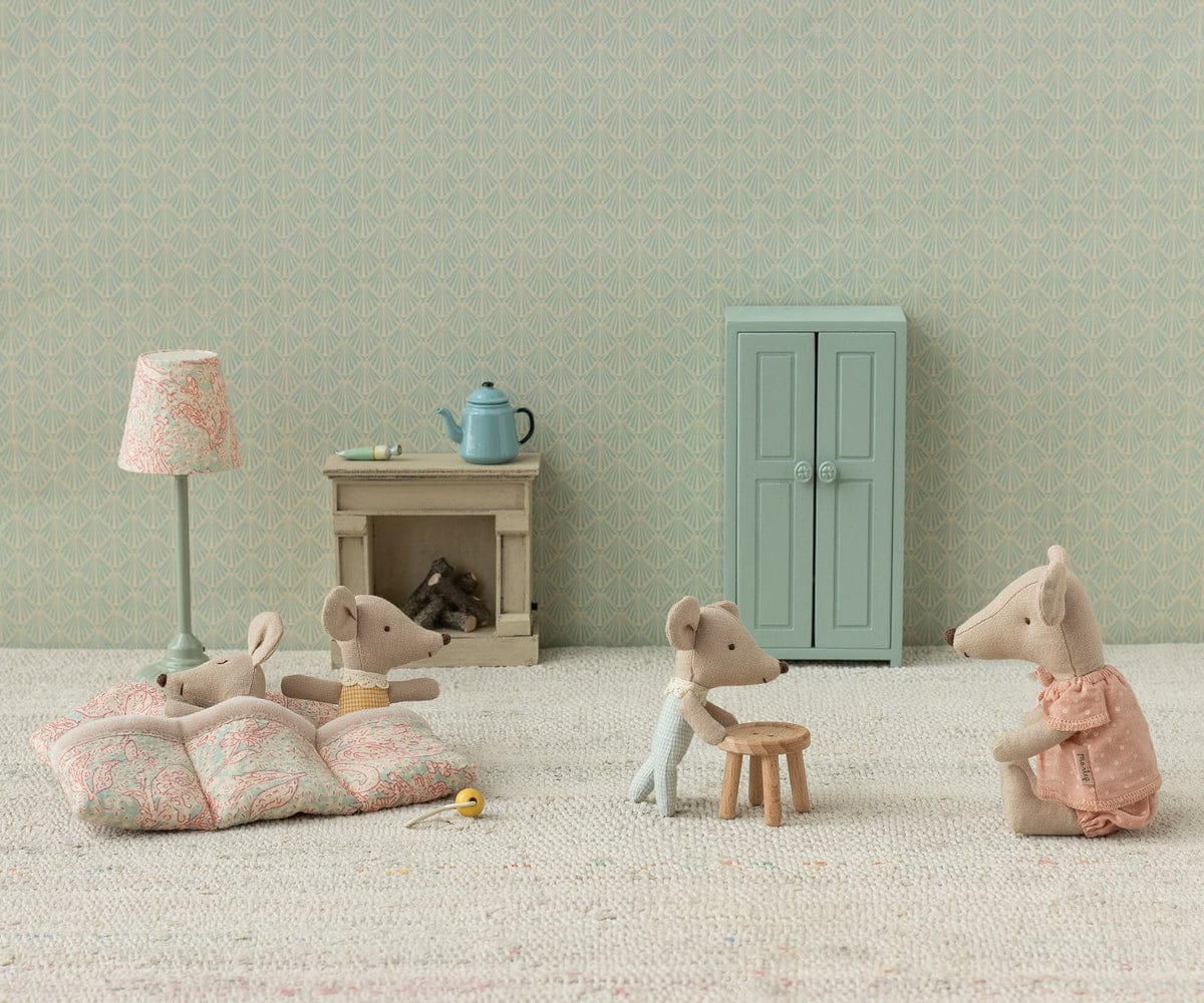Maileg Triplets Baby Mice in Matchbox Checker