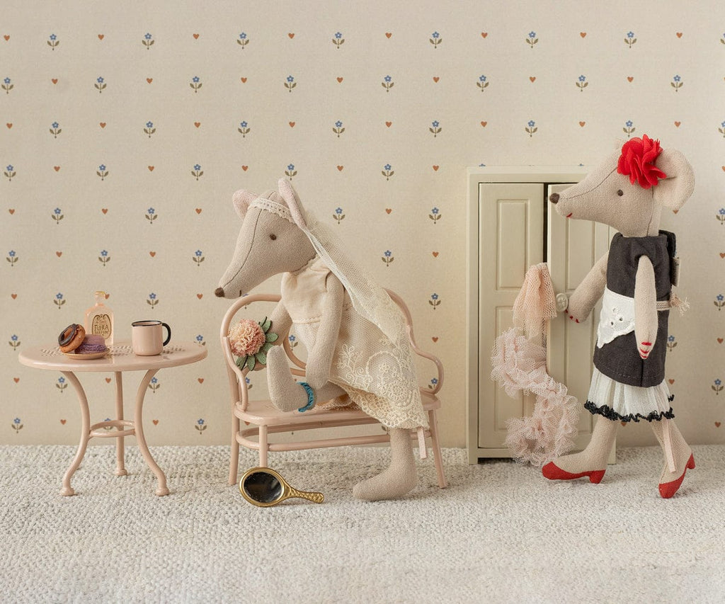 Maileg Café set, Mouse, Big - Pale pink