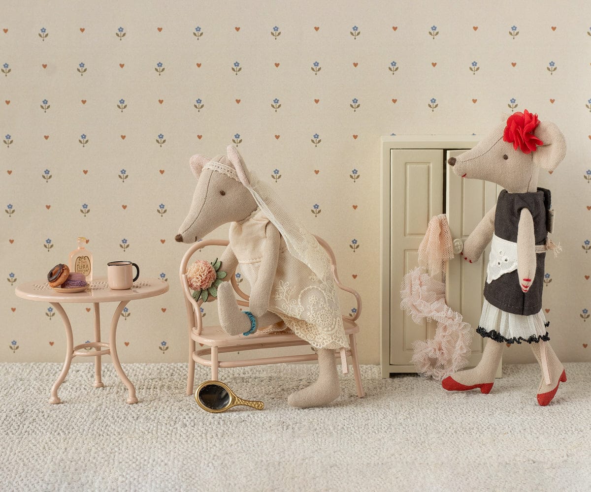 Maileg Café set, Mouse, Big - Pale pink