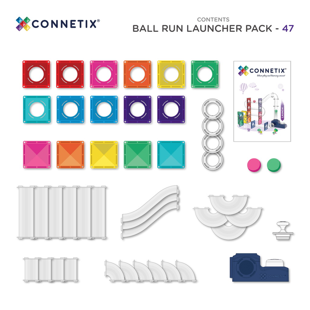 Connetix Tiles Ball Run Launcher Pack 47 Piece