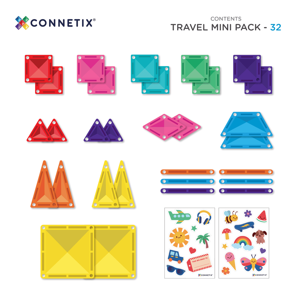 Connetix Tiles Travel Mini Pack 32 Piece