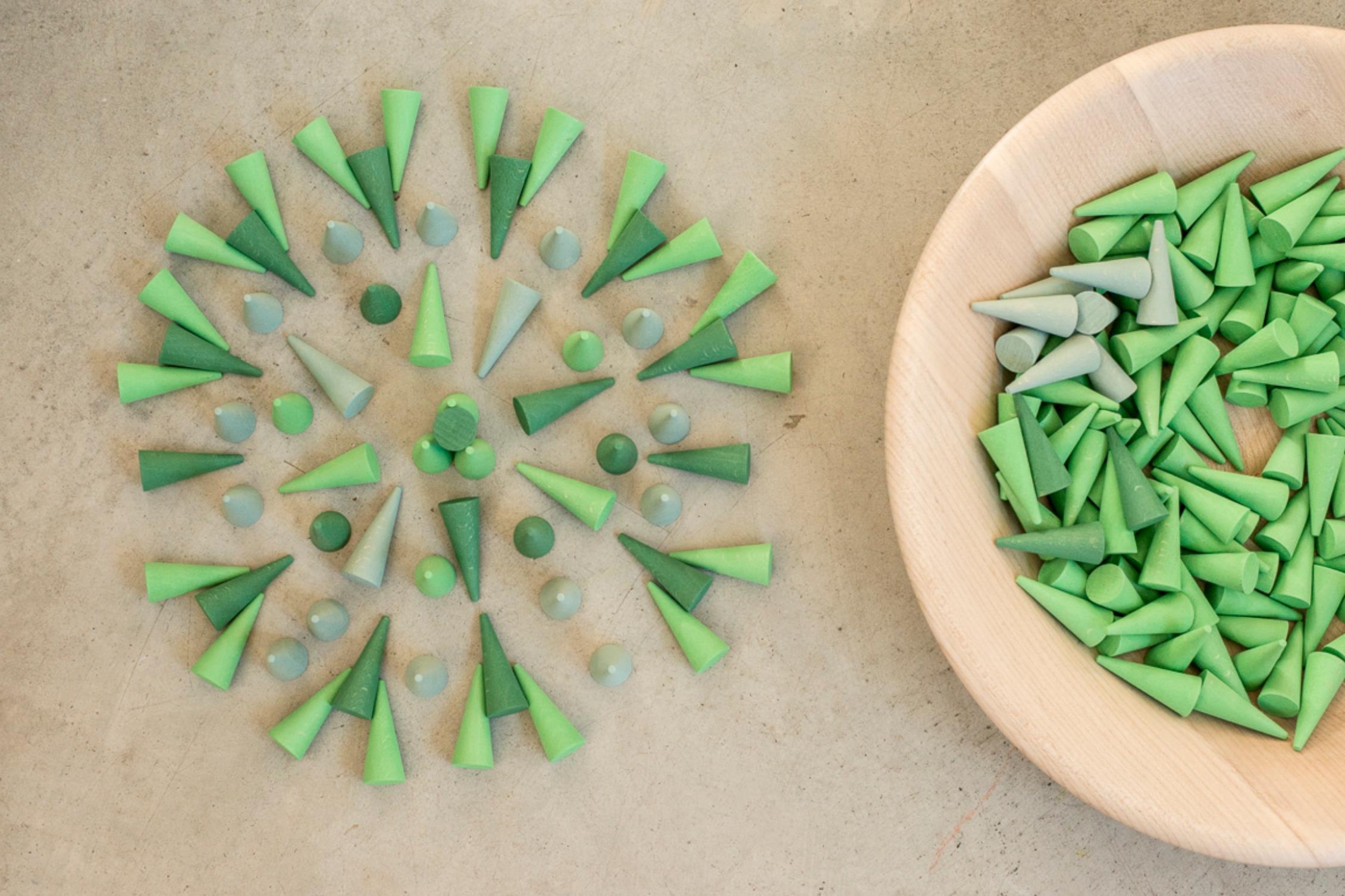 Grapat Mandala Green Cones 36 Pieces