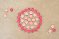 Grapat Mandala Pink Flowers 36 Pieces