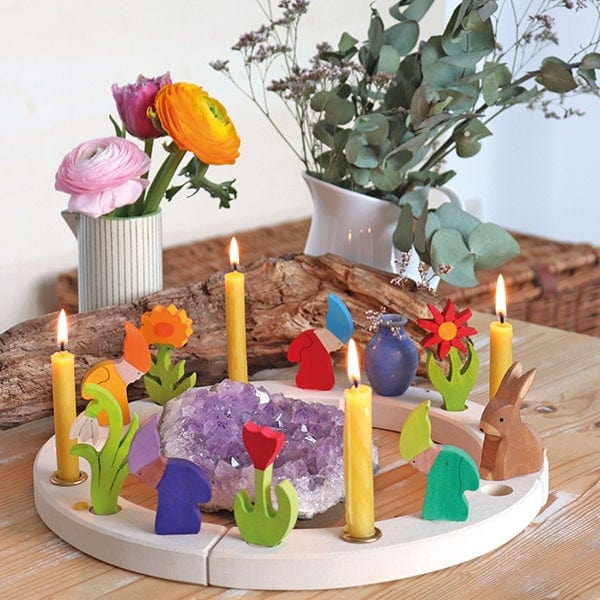 Grimm's Red Tulip Candle Holder Decoration