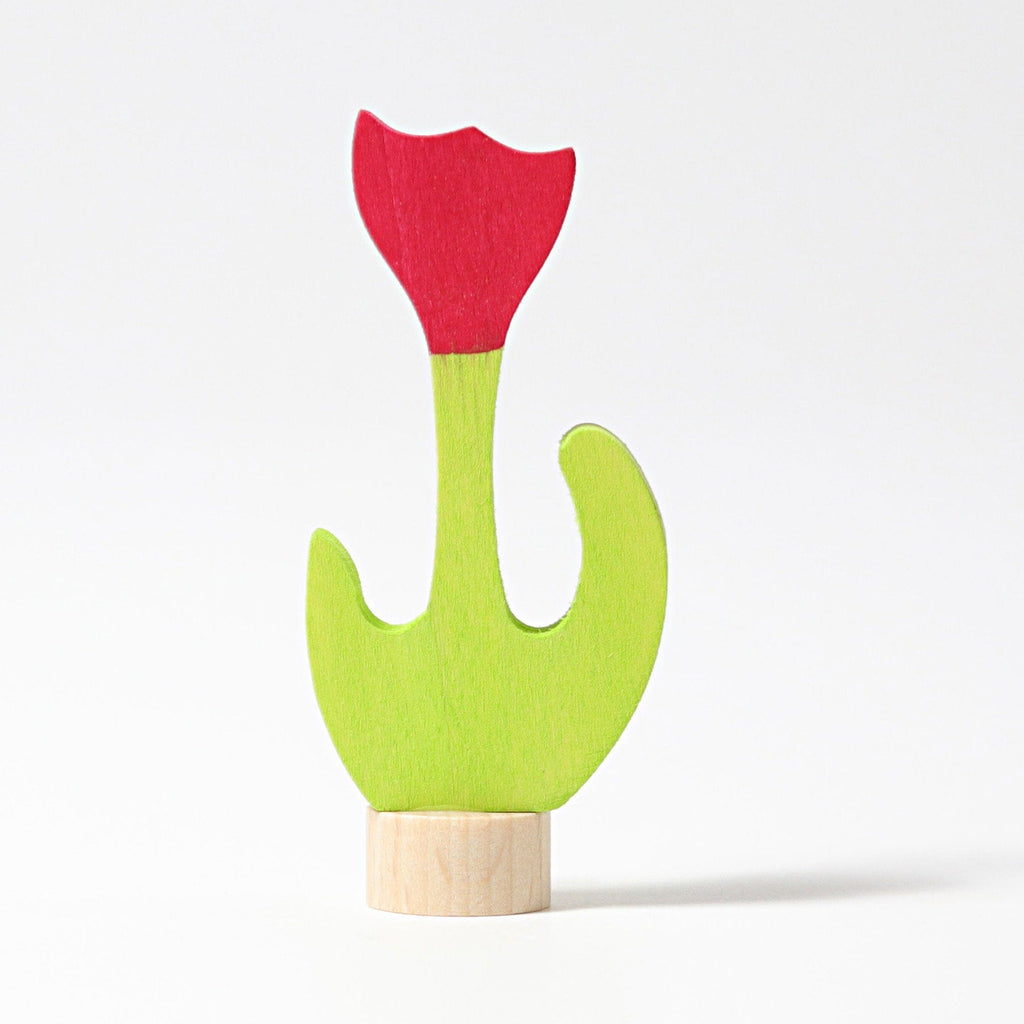 Grimm's Red Tulip Candle Holder Decoration
