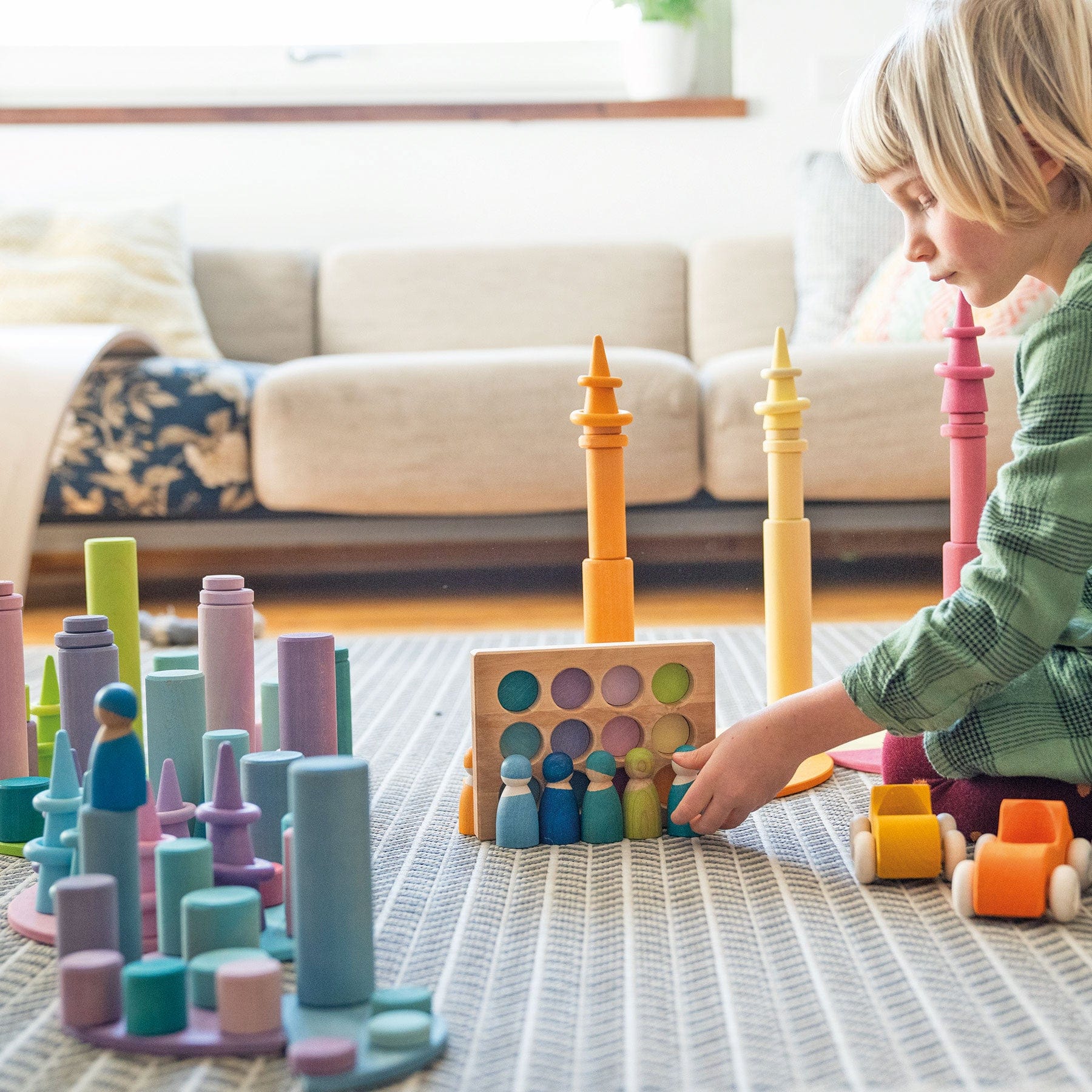 Grimm’s Rollers Large Building Set Pastel