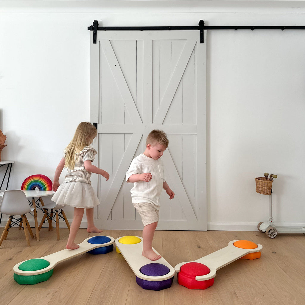 Funova Rainbow Stepping Stones & Balance Beam Set