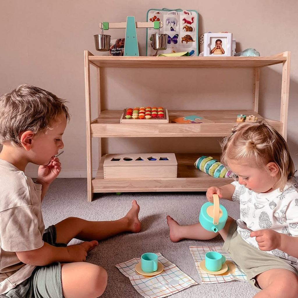 myduckling Adjustable Solid Wood 3 Layer Storage Shelf