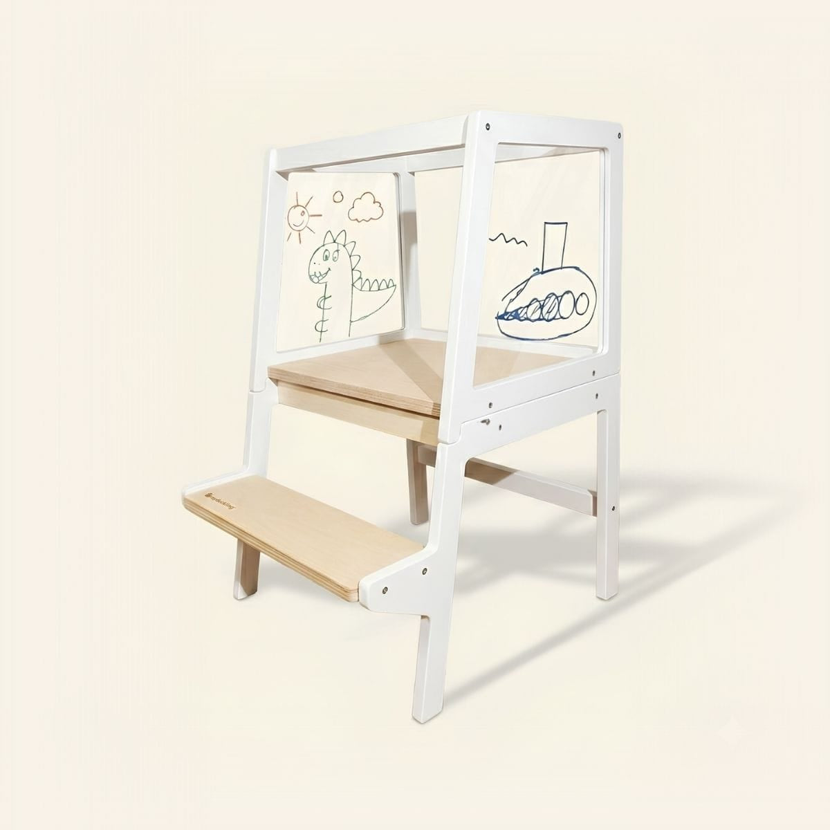 myduckling Convertible Learning Tower - White/Natural