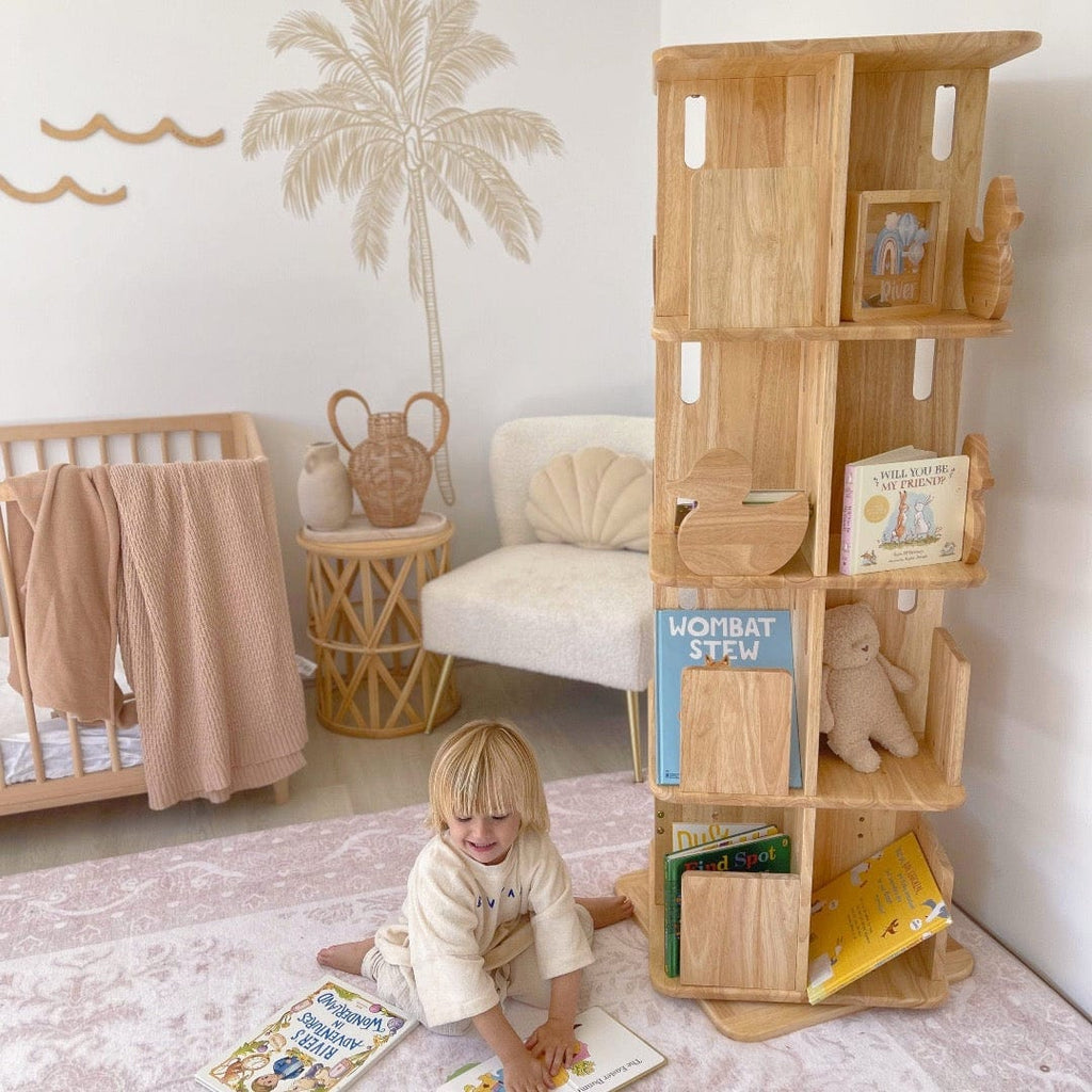 myduckling Montessori Rotating Bookcase - Natural