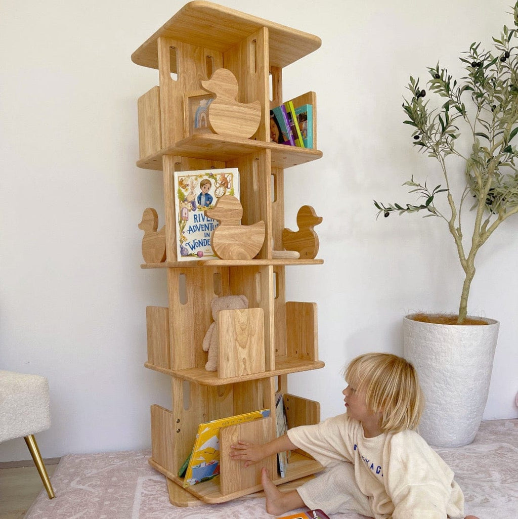myduckling Montessori Rotating Bookcase - Natural