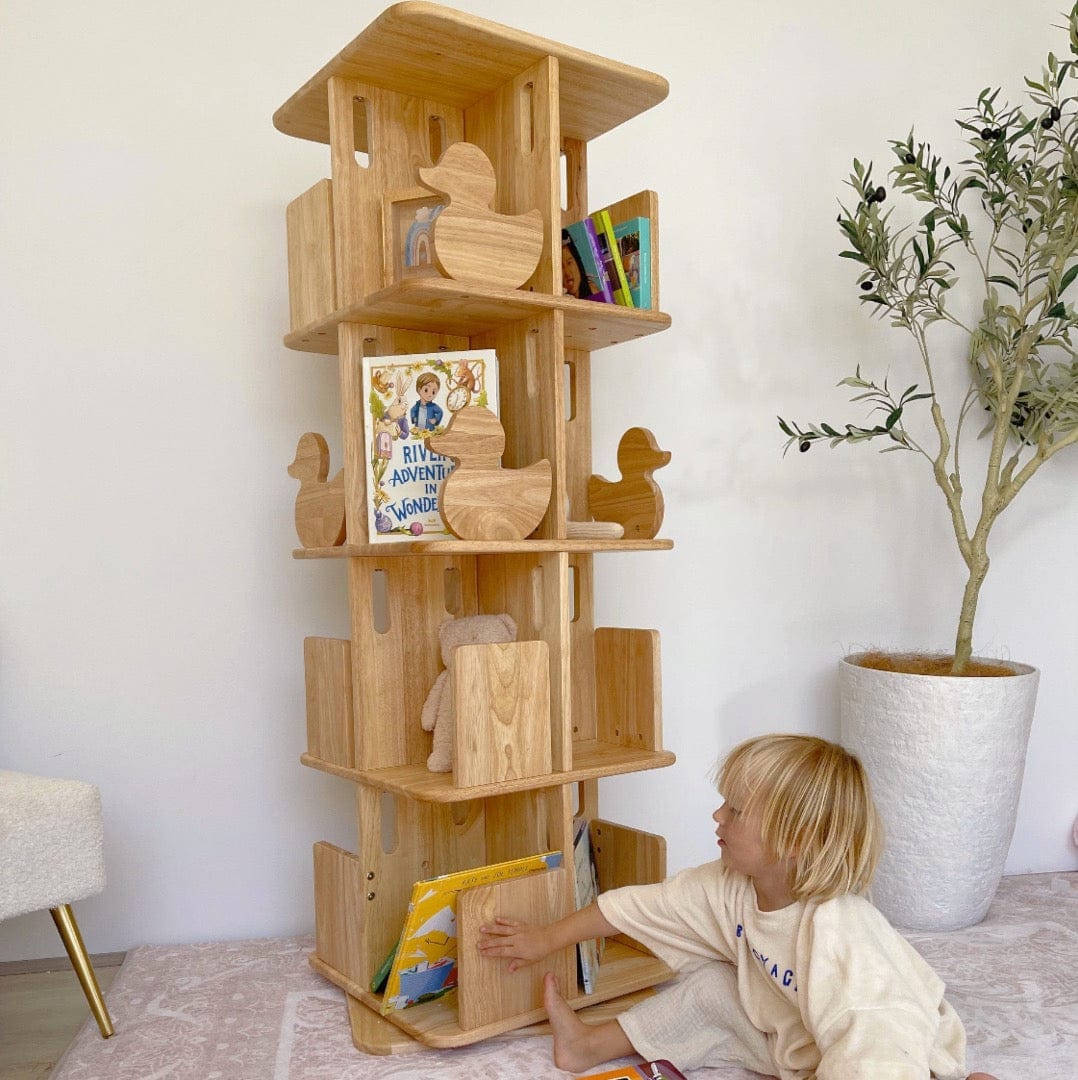 myduckling Montessori Rotating Bookcase - Natural