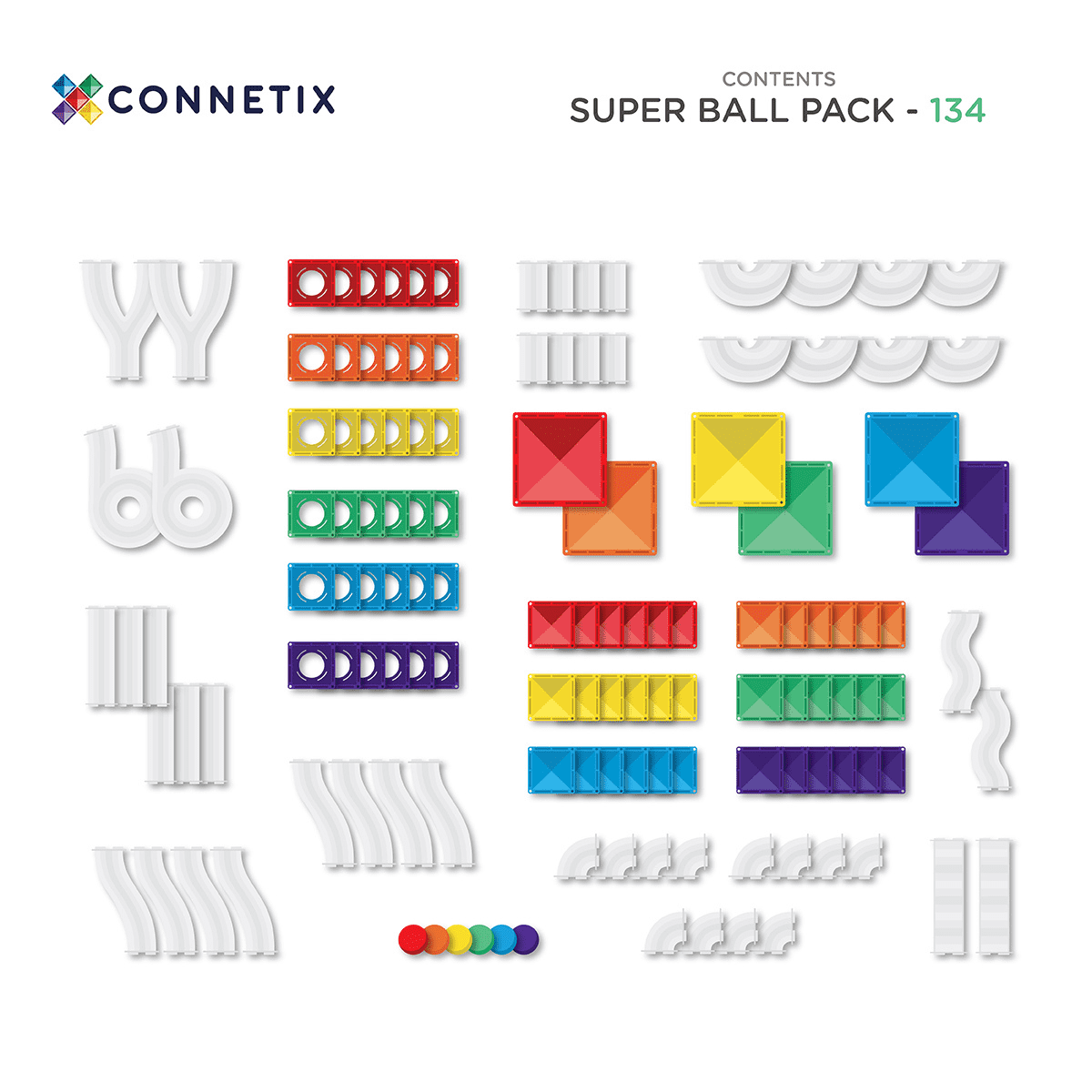 Connetix Tiles Super Ball Run Pack 134 Piece