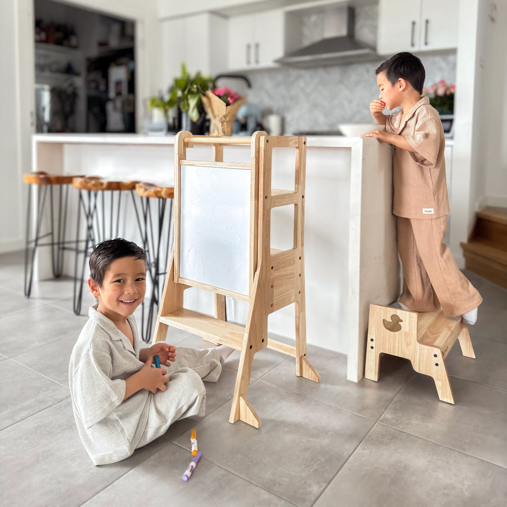 myduckling Solid Wood Adjustable Learning Tower - Duck Stool (Mid-October Pre-Order)
