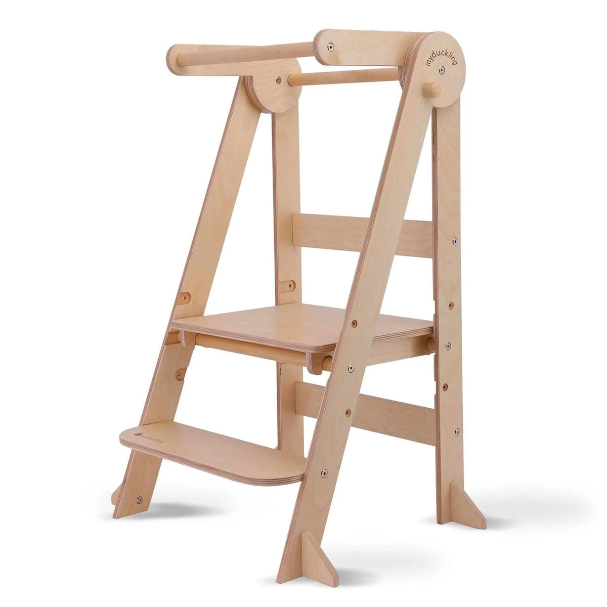 myduckling Deluxe Folding Adjustable Learning Tower - Natural