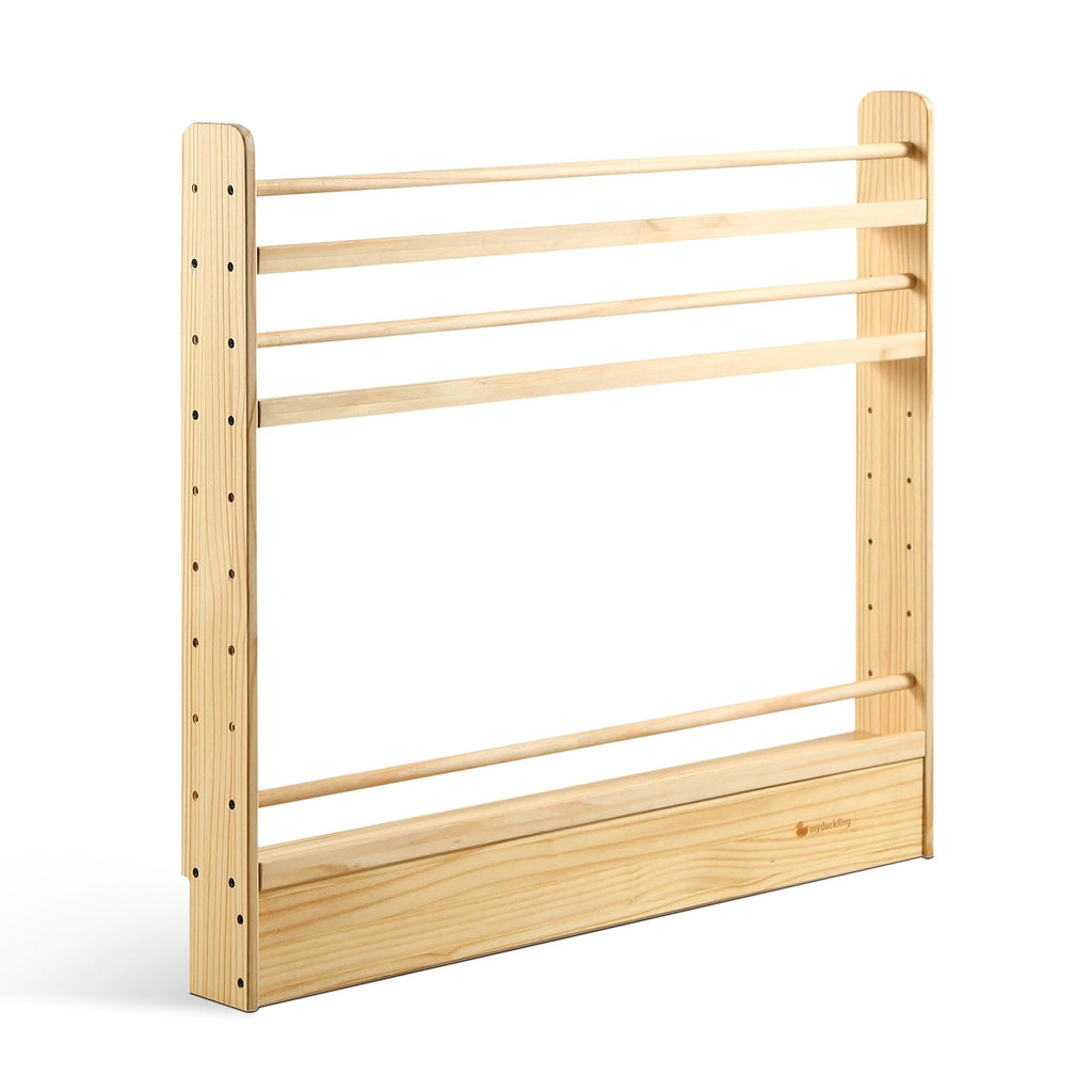 myduckling NALA 3 Tier Adjustable Solid Wood Bookshelf