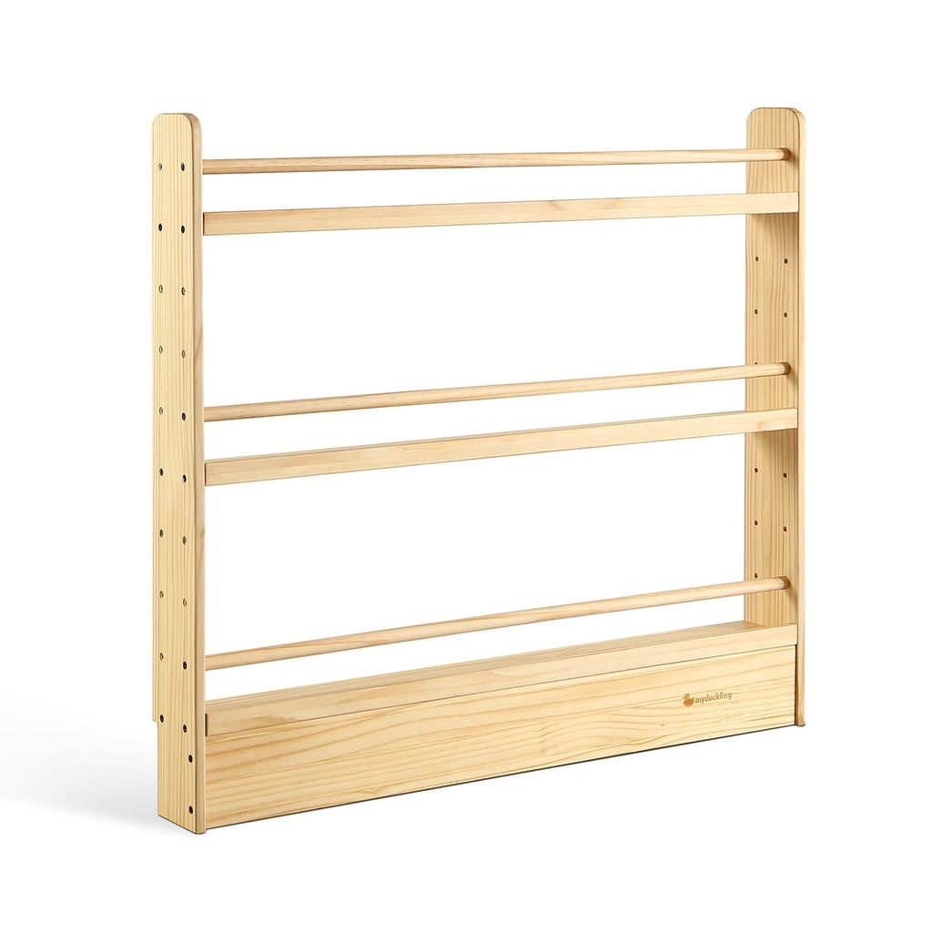 myduckling NALA 3 Tier Adjustable Solid Wood Bookshelf