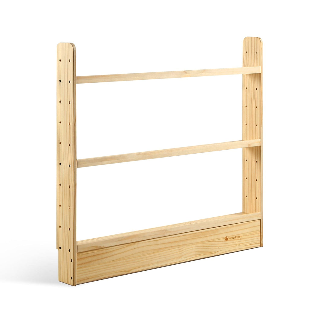 myduckling NALA 3 Tier Adjustable Solid Wood Bookshelf