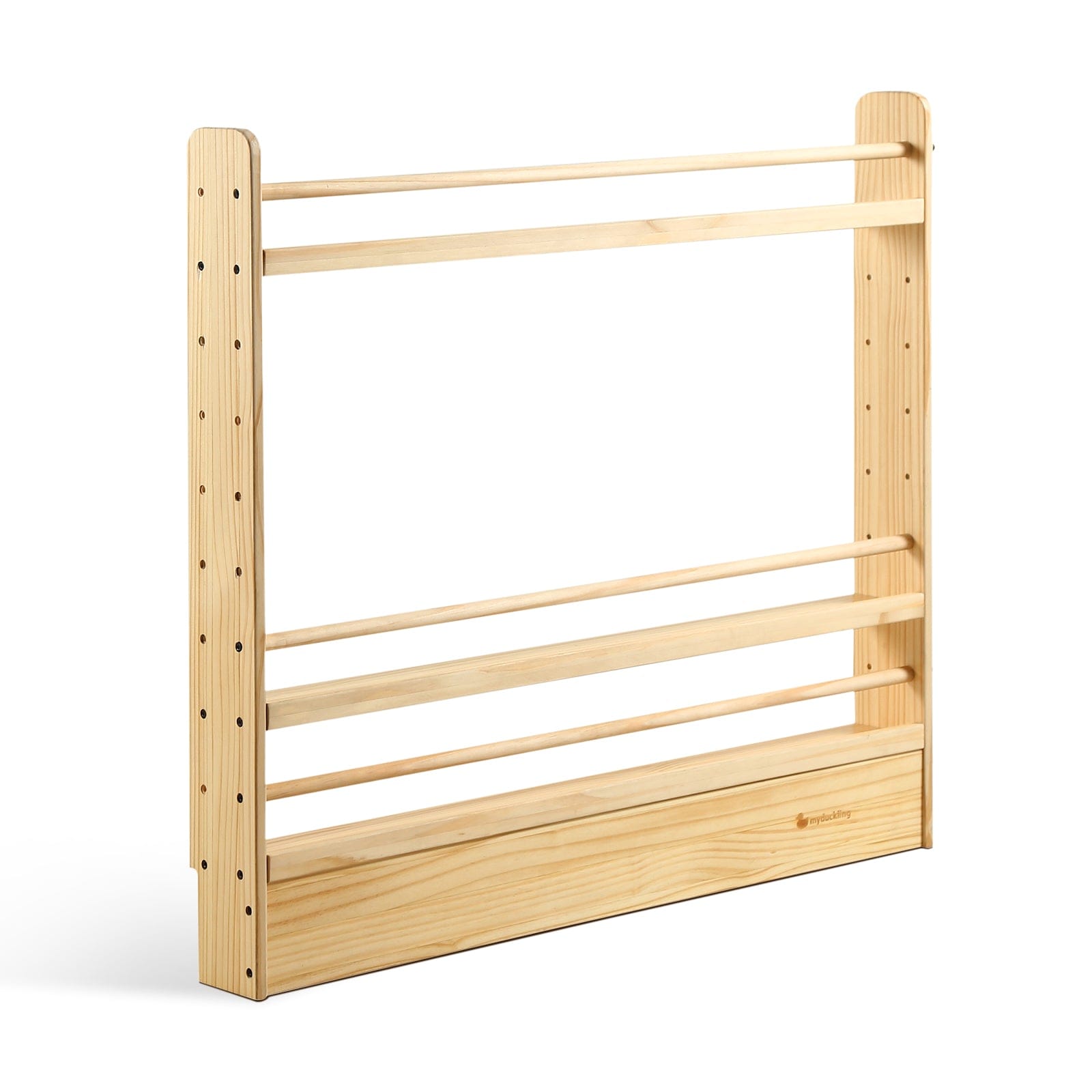 myduckling NALA 3 Tier Adjustable Solid Wood Bookshelf