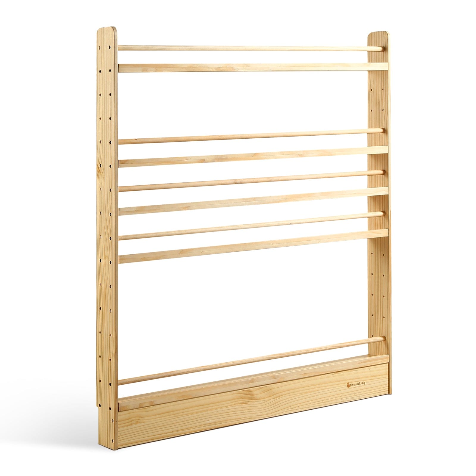 myduckling 5 Tier Adjustable Solid Wood Bookshelf