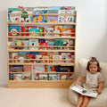 myduckling 5 Tier Adjustable Solid Wood Bookshelf