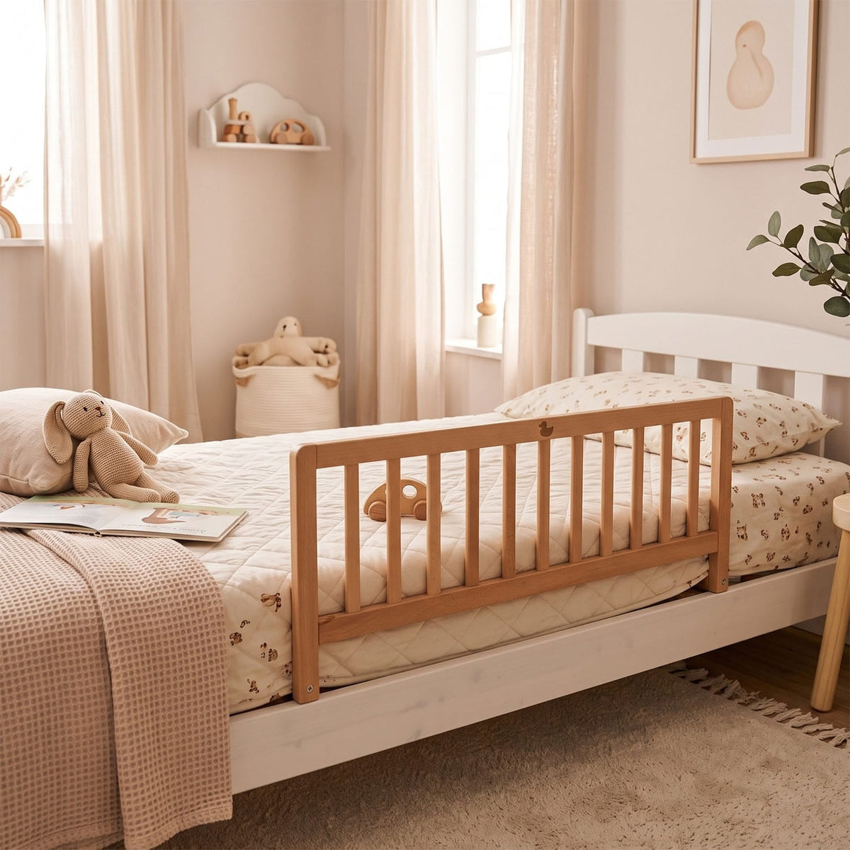 myduckling Natural Eli Kids Bed Rail – 90cm