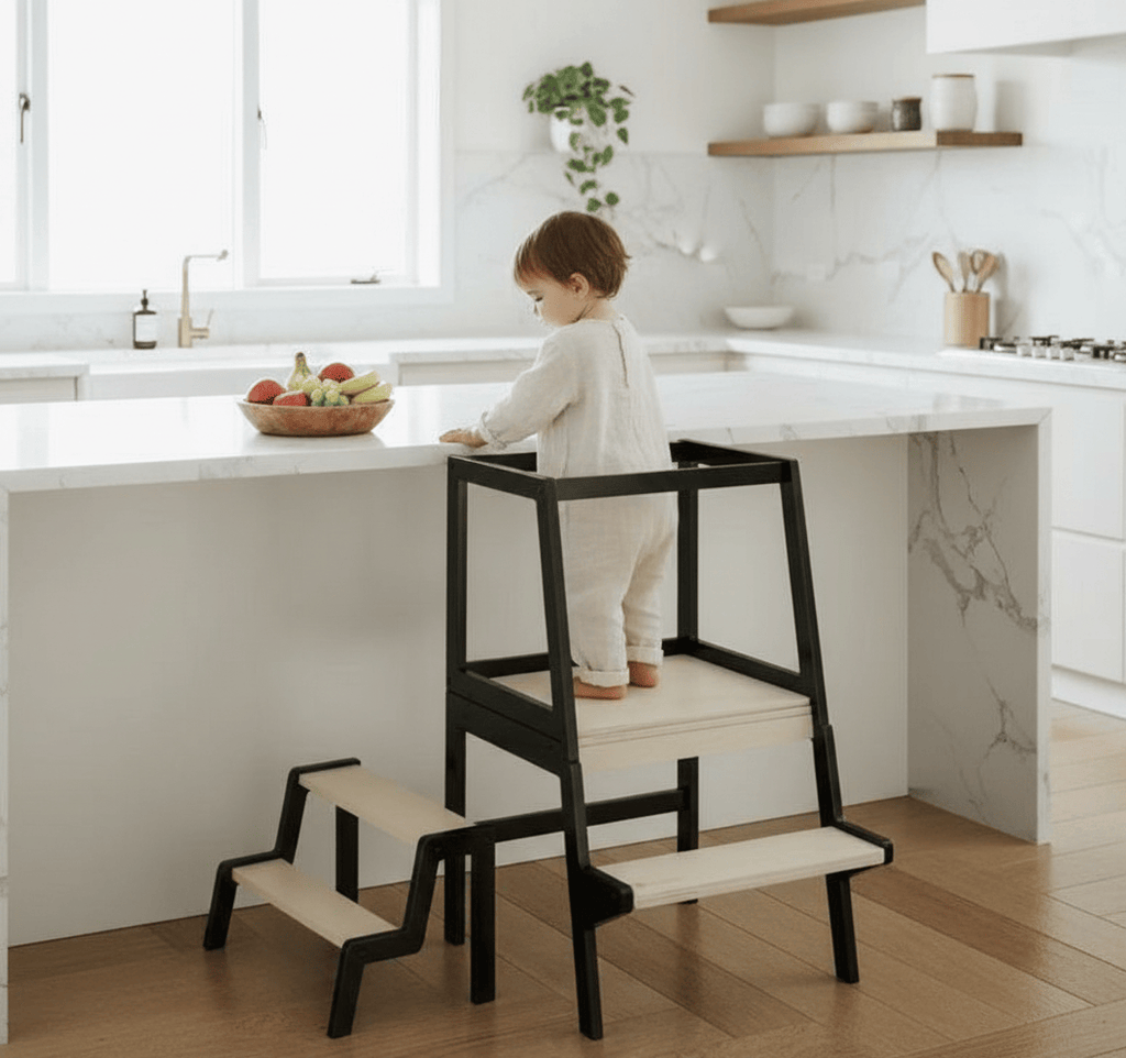 myduckling Convertible Learning Tower - Black/Natural