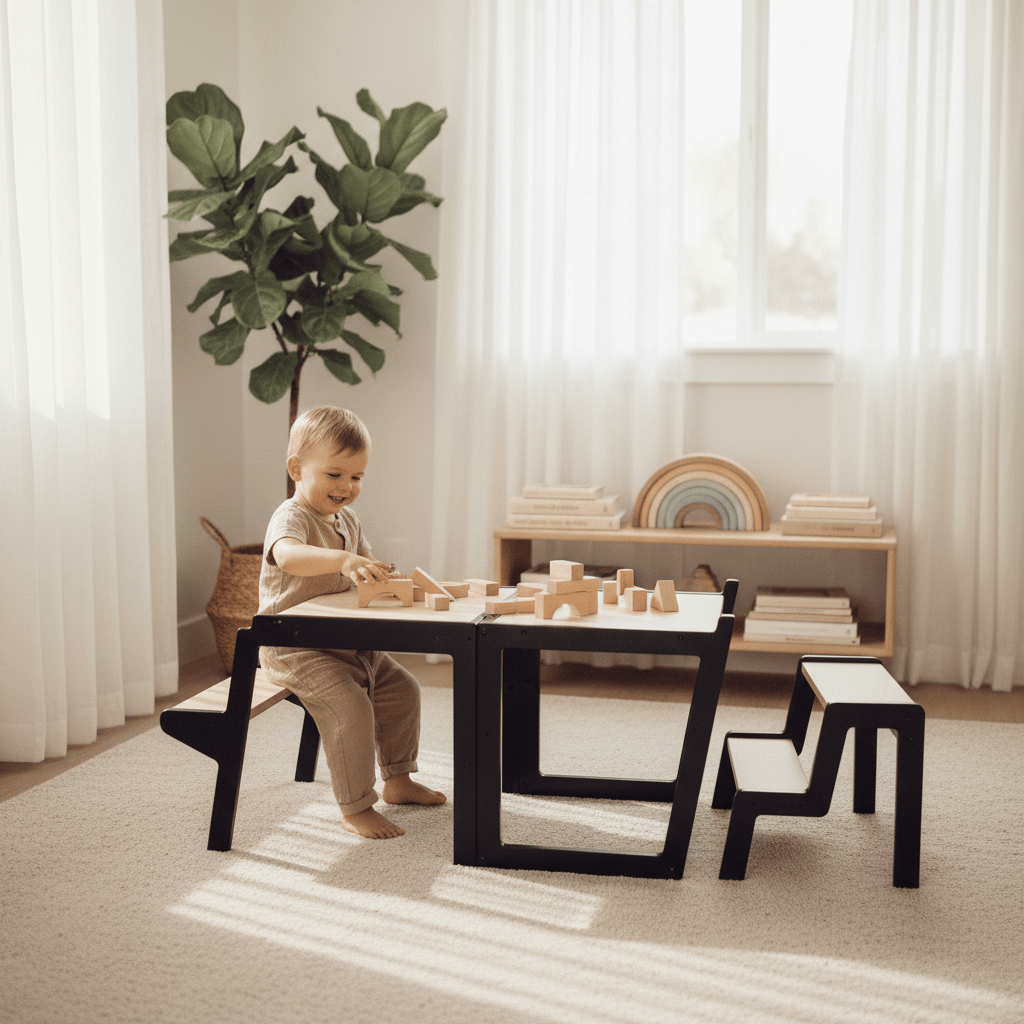 myduckling Convertible Learning Tower - Black/Natural